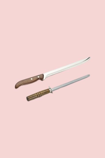 Coltello da prosciutto spagnolo “jamon serrano” ed acciaino