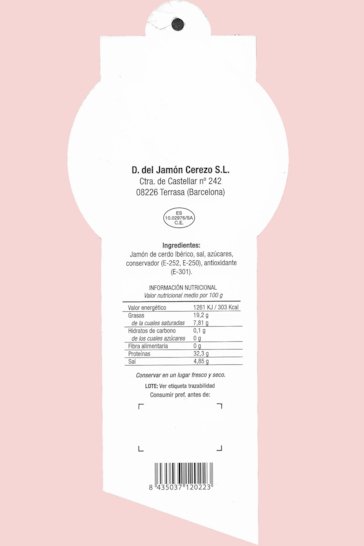 Prosciutto Salmantino Cebo de Campo