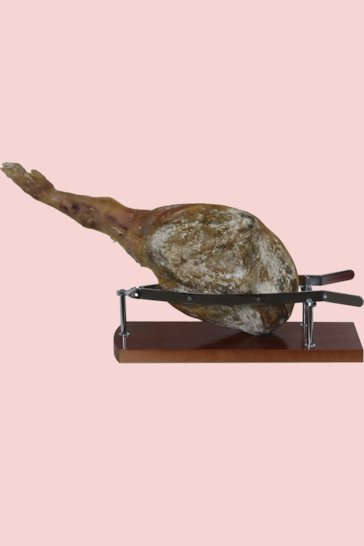 Ferma prosciutto con morsa di 6 posizioni, in legno massello e ferro cromato