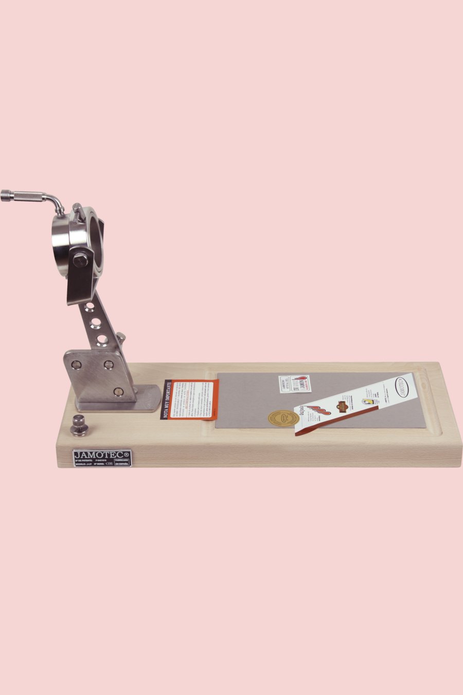 IBILI Supporto Pieghevole E Girevole Per Prosciutto – Acciaio Inox E Legno Di Bambù, Base Antiscivolo, 48x18,5 Cm, Doppia Posizione