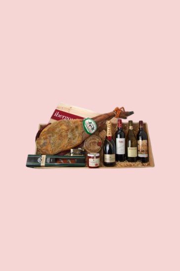 Confezione regalo di Natale con spalla di jamon iberico Etxenike (ref. 08P04)