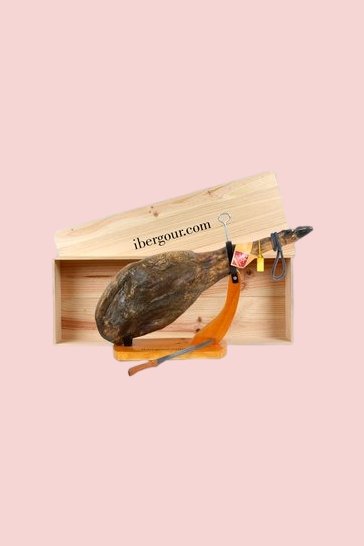 Confezione regalo di Natale con prosciutto spagnolo jamon iberico Onuba (ref. 15J02)
