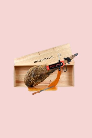 Confezione regalo di Natale con prosciutto spagnolo jamon iberico Chaparral (ref. 15J03)