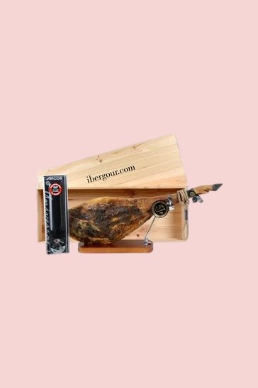 Confezione regalo di Natale con prosciutto spagnolo jamon iberico Arrebol (ref. 15J04)