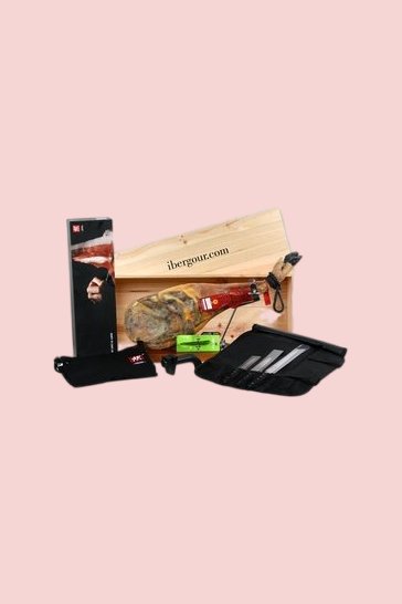 Confezione regalo di Natale con spalla di jamon iberico Cardeña (ref. 15P05)