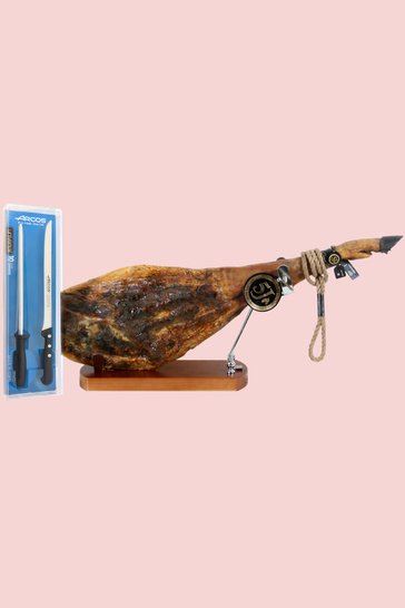 Confezione regalo di Natale con prosciutto spagnolo jamon iberico Espronceda