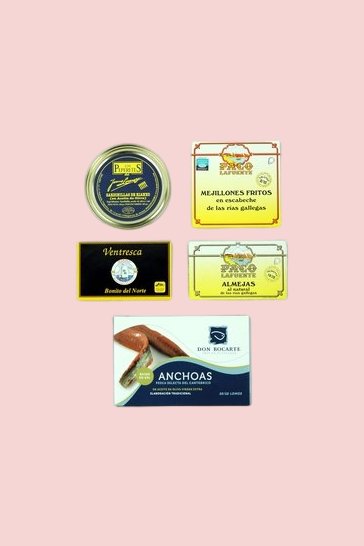 Confezione di 5 conserve di mare da aperitivo