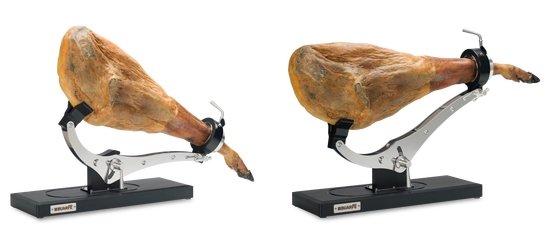 Il jamon posto in un porta prosciutto Buarfe Elite Inox