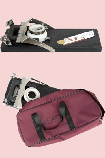 Porta prosciutto girevole e pieghevole Jamotec JP Luxe (in acciaio e plastica)