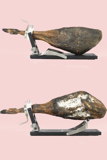 Porta prosciutto girevole e pieghevole Jamotec JP Luxe (in acciaio e plastica)